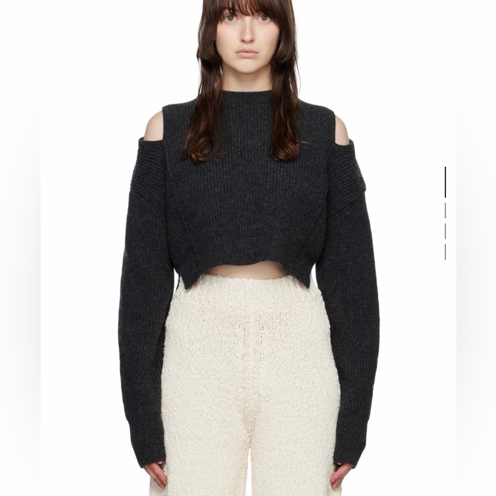 System Charcoal Knit Sweater, Size M, Unworn With Tag